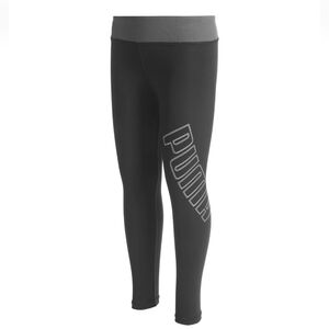 Puma Girls size M (8 - 12) Black Grey Graphic Leggings
